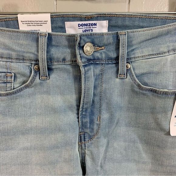 Denizen From Levi's Mid Rise Bermuda Shorts Blue Stretchy Jean Shorts 4 27 NEW - Picture 2 of 10